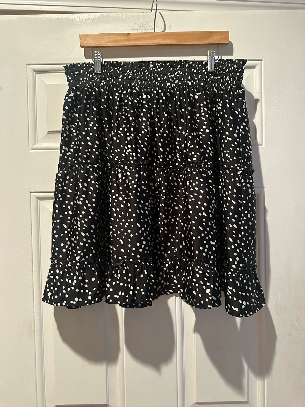 Oddi Black & White Polka Dot Skirt